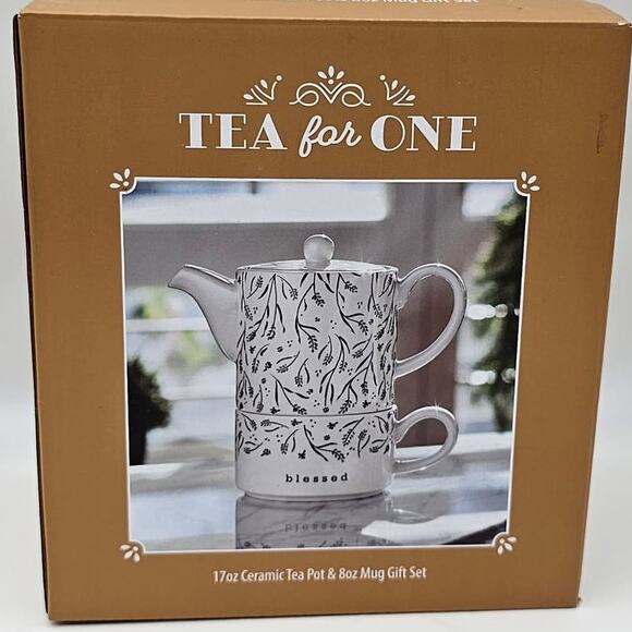 Clay Art 3 Piece Stacking Teapot & Matching Cup Mug Blessed NEW NIB Gift - Picture 1 of 11